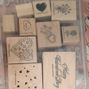 Stampin' Up! Wooden Stamps Set - Black and Brown Designs